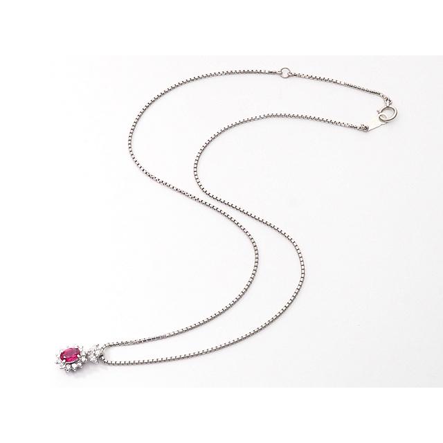 ネックレス ネックレス プラチナ   Pt900 Pt850 ルビー 音羽屋□ ルビー/0.57ct ダイヤ/0.34ct Pt900/Pt850 プラチナ