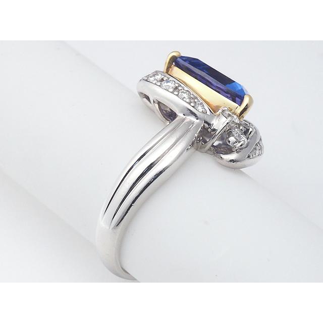 音羽屋□ タンザナイト/3.66ct ダイヤ/0.54ct Pt900/K18YG デザイン 