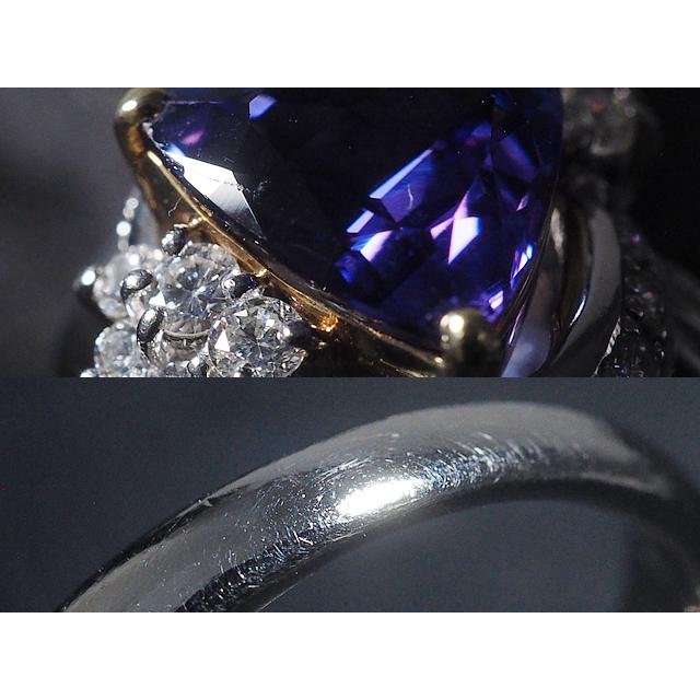 音羽屋□ タンザナイト/3.66ct ダイヤ/0.54ct Pt900/K18YG デザイン 