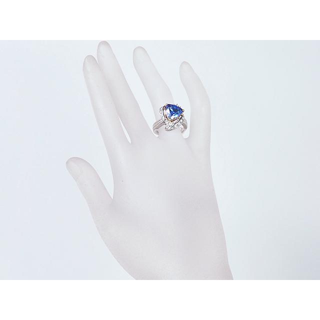 音羽屋□ タンザナイト/3.66ct ダイヤ/0.54ct Pt900/K18YG デザイン 