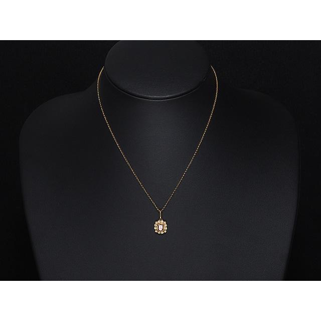 ガーネット/0.73ct ダイヤ/0.15ct K18YG イエローゴールド デザイン ネックレス 【アンバサンド】 鑑別カード付き 仕上済【中古】