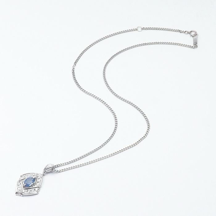 サファイヤ　ダイヤネックレス　Pt850 楽天市場】送料無料 本物 豪華 サファイアダイヤモンド