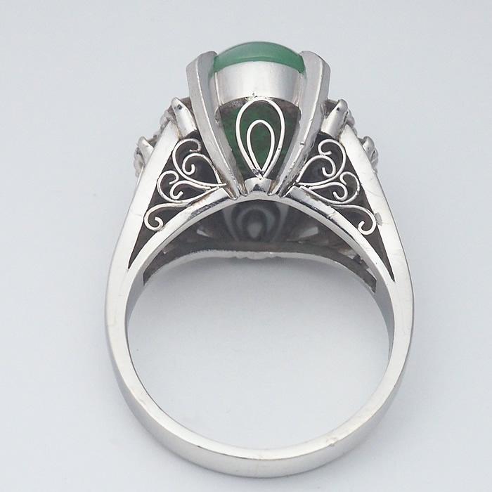 音羽屋□ 翡翠 ヒスイ/4.63ct ダイヤ/0.39ct Pt900 プラチナ デザイン 