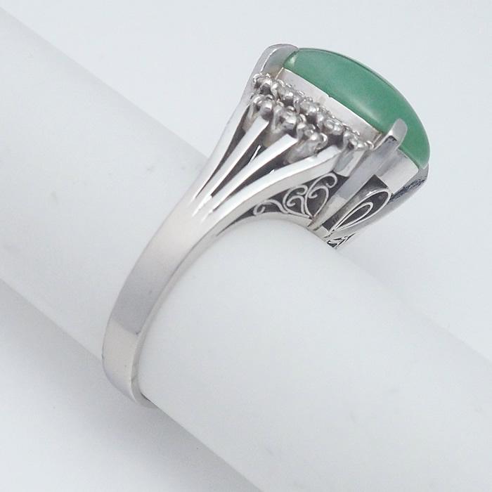 音羽屋□ 翡翠 ヒスイ/4.63ct ダイヤ/0.39ct Pt900 プラチナ デザイン 