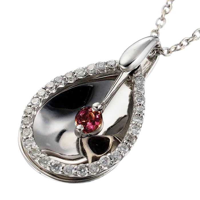 音羽屋□ アレキサンドライト/0.11ct ダイヤ/0.19ct K18WG ネックレス 