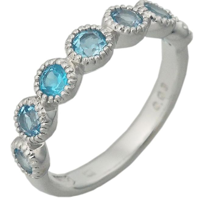 音羽屋□ ブルートパーズ/0.98ct K18WG ホワイトゴールド デザイン 
