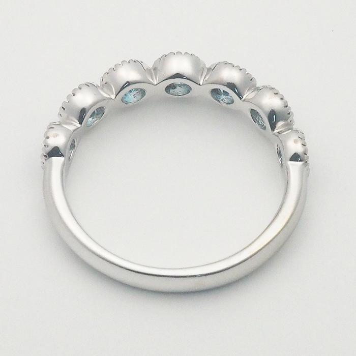 音羽屋□ ブルートパーズ/0.98ct K18WG ホワイトゴールド デザイン 
