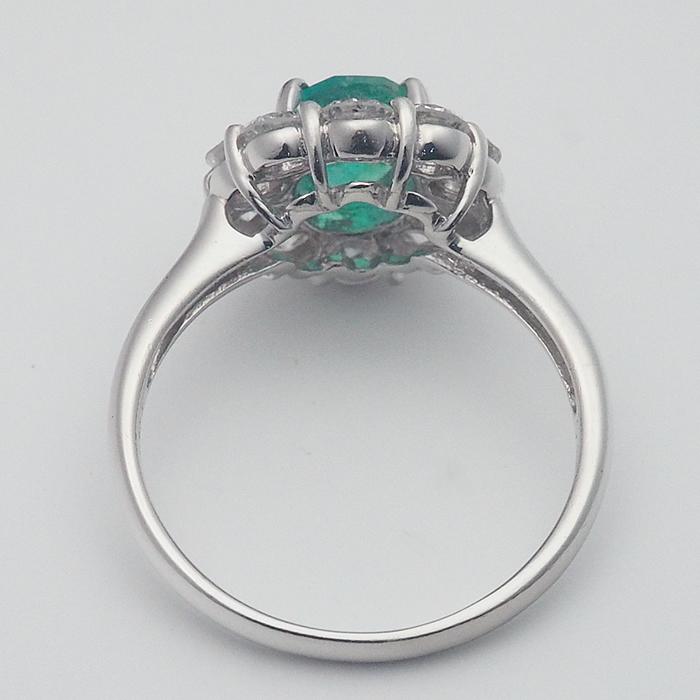 音羽屋□ エメラルド/0.87ct ダイヤ/0.97ct Pt900 プラチナ デザイン 