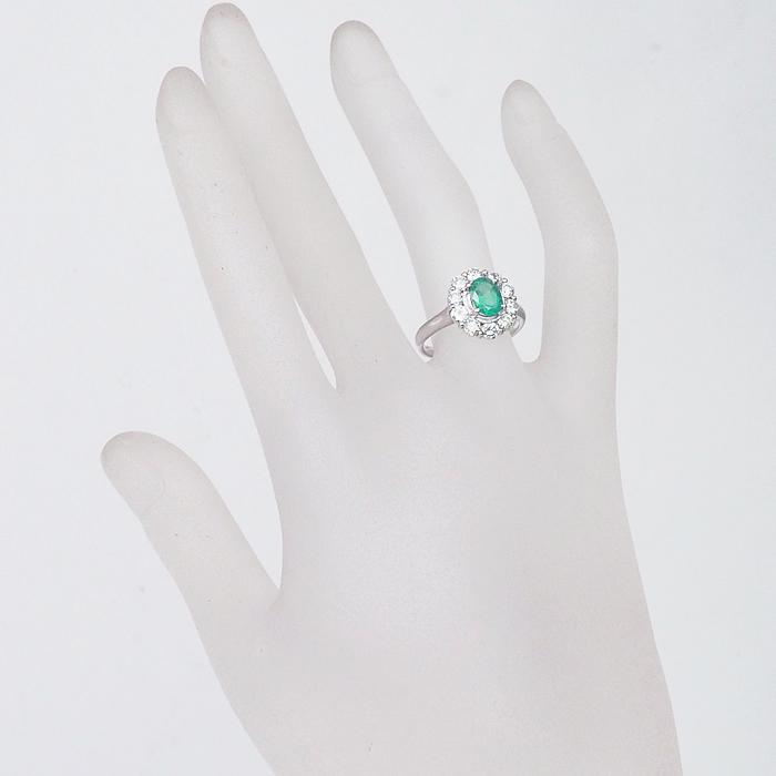 音羽屋□ エメラルド/0.87ct ダイヤ/0.97ct Pt900 プラチナ デザイン 