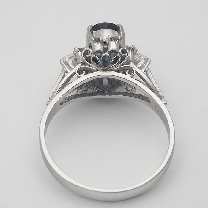 音羽屋□ サファイア/1.34ct ダイヤ/0.33ct Pt900 プラチナ デザイン  