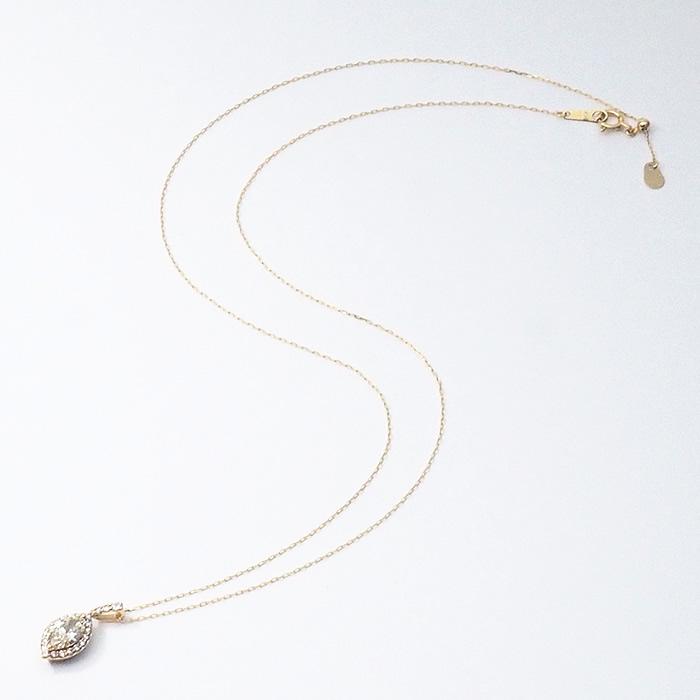 音羽屋□ ダイヤモンド/0.596ct 0.17ct K18YG デザイン ネックレス  
