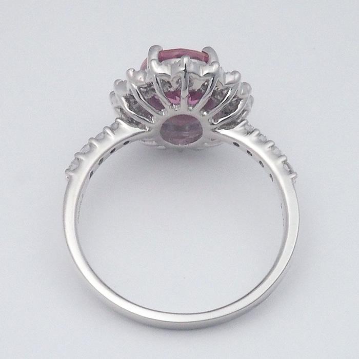 音羽屋□ パパラチアサファイア/2.24ct ダイヤ/0.56ct Pt950 プラチナ 