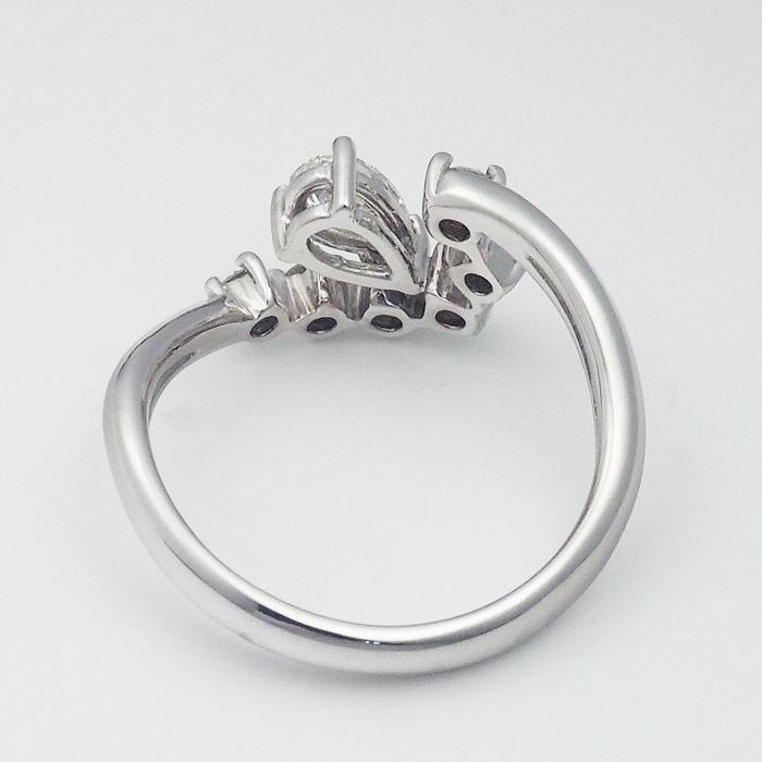 音羽屋□ ダイヤモンド/0.35ct 0.34ct K18WG デザイン リング 13.5号 