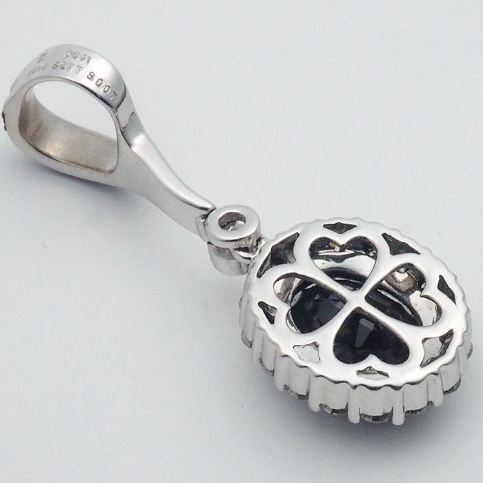 音羽屋□ サファイア/2.77ct 0.07ct ダイヤ/0.41ct K18WG オニキス付き 