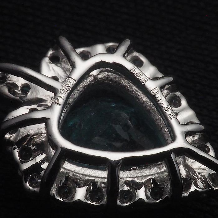 音羽屋□ パライバトルマリン/1.88ct ダイヤ/0.32ct Pt950 プラチナ