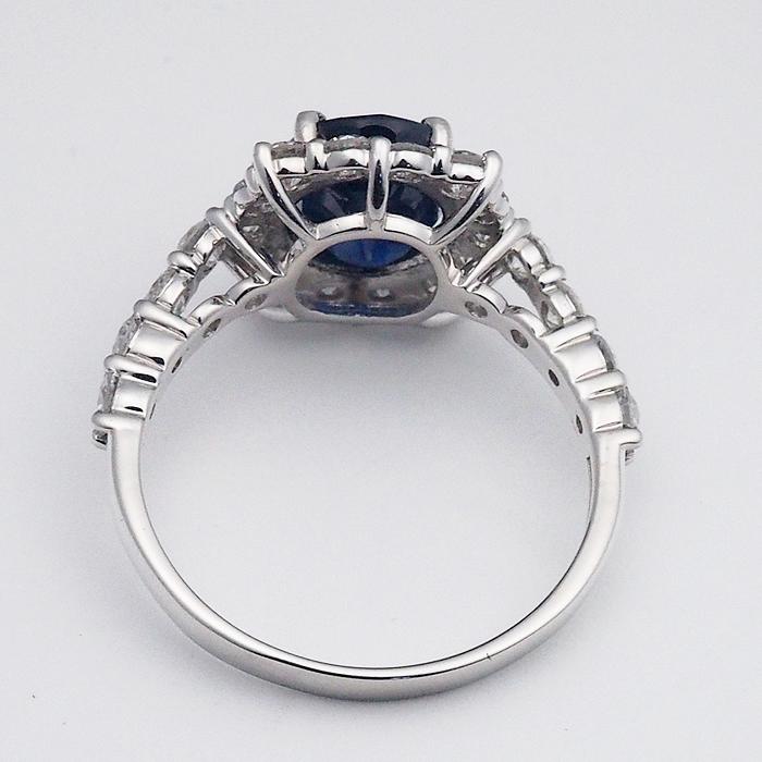 音羽屋□ サファイア/2.583ct ダイヤ/1.06ct Pt950 プラチナ デザイン 