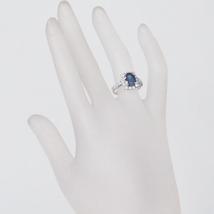 音羽屋□ サファイア/2.583ct ダイヤ/1.06ct Pt950 プラチナ デザイン 