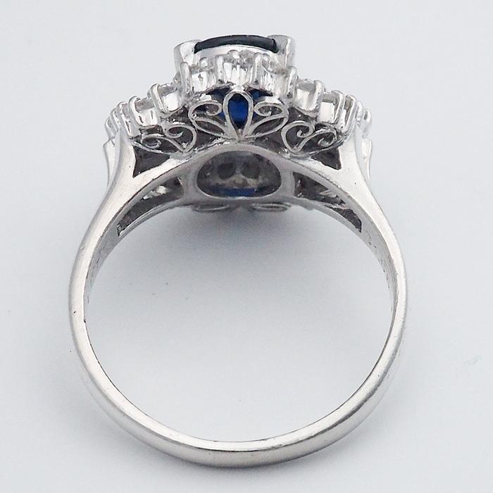 音羽屋□ サファイア/1.56ct ダイヤ/1.01ct Pt900 プラチナ デザイン 