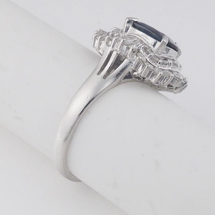 音羽屋□ サファイア/1.56ct ダイヤ/1.01ct Pt900 プラチナ デザイン 