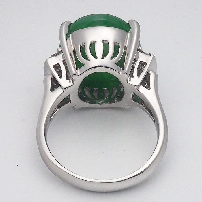 音羽屋□ 翡翠 ヒスイ/11.802ct ダイヤ/0.38ct Pt900 プラチナ 