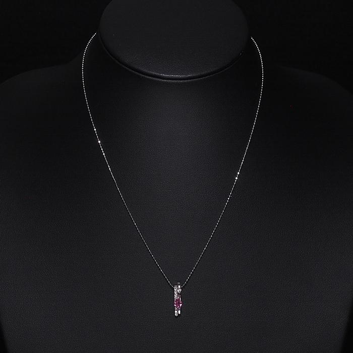 音羽屋□ ピンクサファイア/0.348ct ダイヤ/0.14ct K18WG/Pt850 
