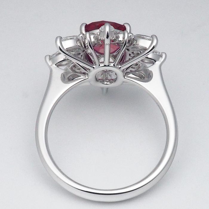 音羽屋□ ノーヒート 非加熱ルビー/3.01ct ダイヤ/0.94ct Pt900