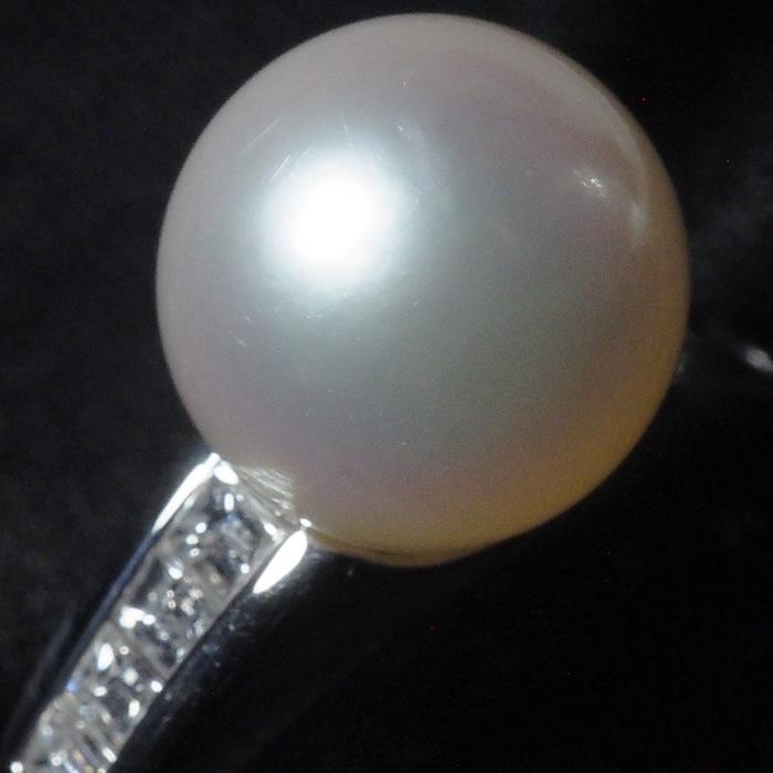 音羽屋□ あこや真珠 パール/9.3mm ダイヤ/0.33ct Pt900 デザイン