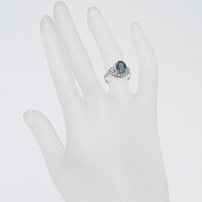 ジュエリーマキ Pt850 天然 非加熱 スリランカ産 サファイア ダイヤリング