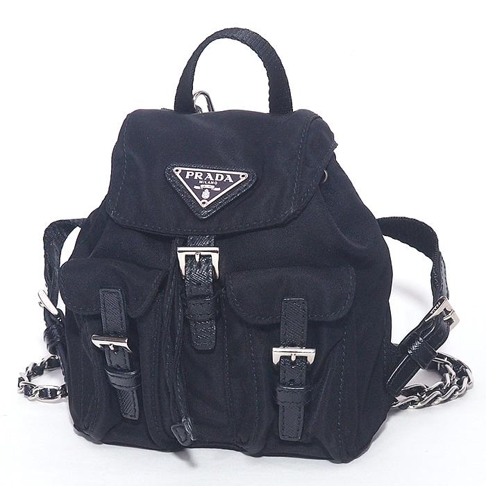 音羽屋□ プラダ PRADA ミニリュック型 チェーン ショルダーバッグ