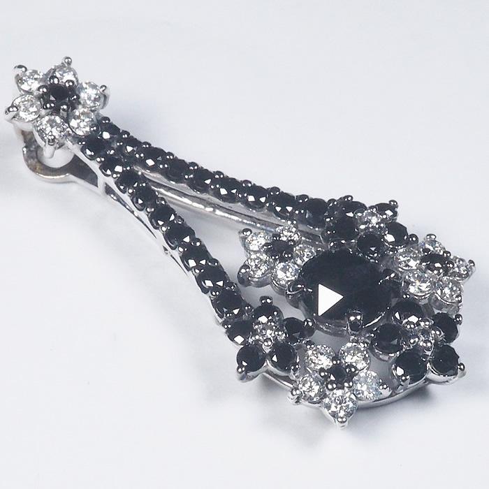 音羽屋□ ブラックダイヤ/0.50ct 0.50ct ダイヤ/0.32ct K18WG ホワイト 