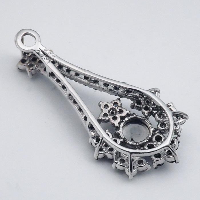 音羽屋□ ブラックダイヤ/0.50ct 0.50ct ダイヤ/0.32ct K18WG ホワイト 