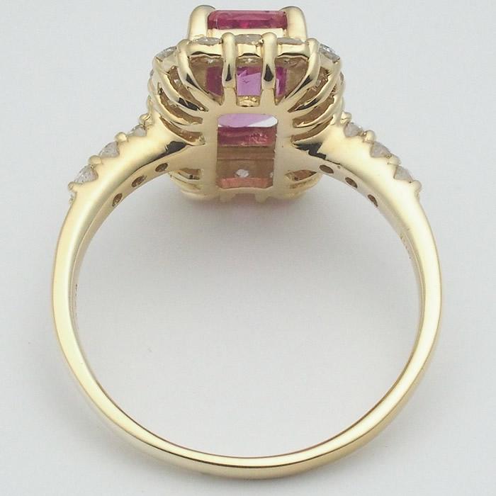 音羽屋□ ノーヒート 非加熱ルビー/2.13ct ダイヤ/0.798ct K18YG