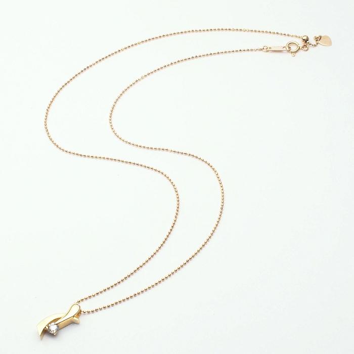 音羽屋□ ダイヤモンド/0.20ct K18YG デザイン ネックレス 仕上済