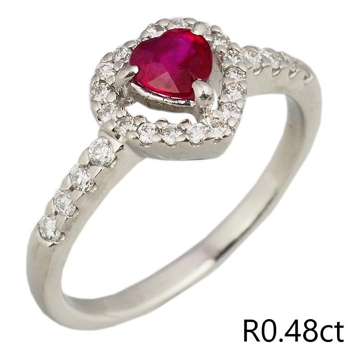 K18PG K18WG ルビー0.67 ダイヤモンド0.71 ピアス