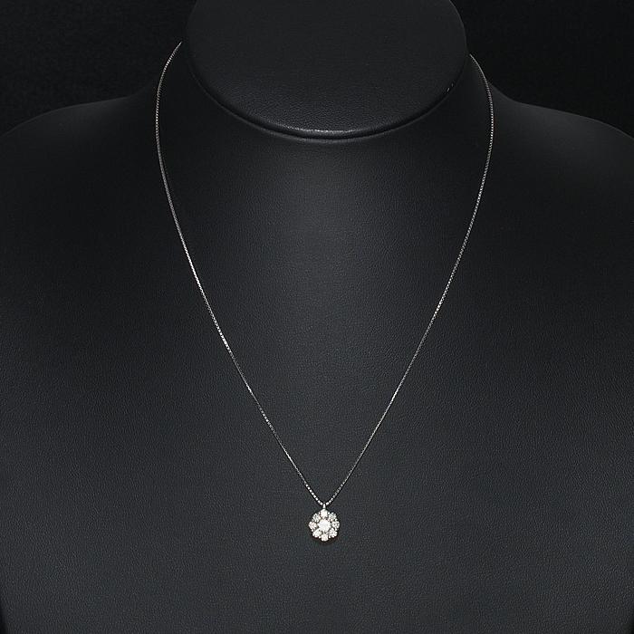 音羽屋□ ダイヤモンド/1.00ct K18WG デザイン ネックレス 仕上済 