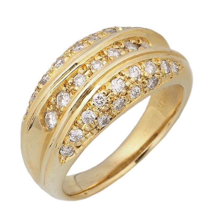 音羽屋□ ダイヤモンド/0.45ct K18YG デザイン リング 11号 仕上済