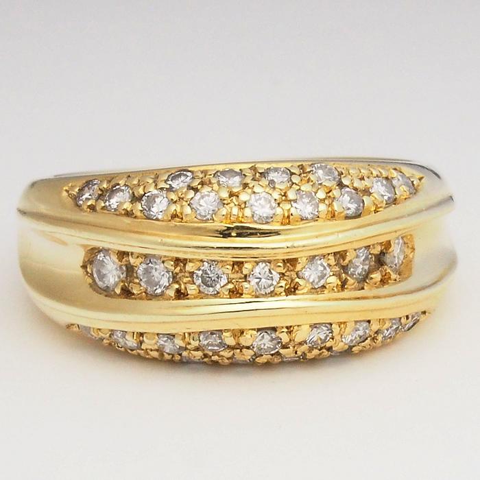 音羽屋□ ダイヤモンド/0.45ct K18YG デザイン リング 11号 仕上済