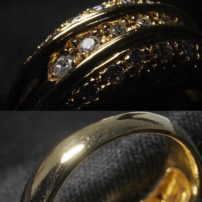 音羽屋□ ダイヤモンド/0.45ct K18YG デザイン リング 11号 仕上済