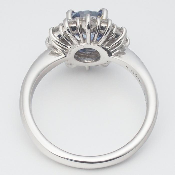 音羽屋□ サファイア/1.662ct ダイヤ/0.70ct Pt900 デザイン リング 