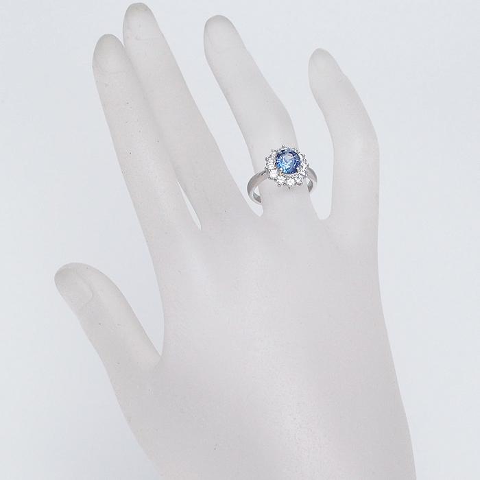 音羽屋□ サファイア/1.662ct ダイヤ/0.70ct Pt900 デザイン リング 