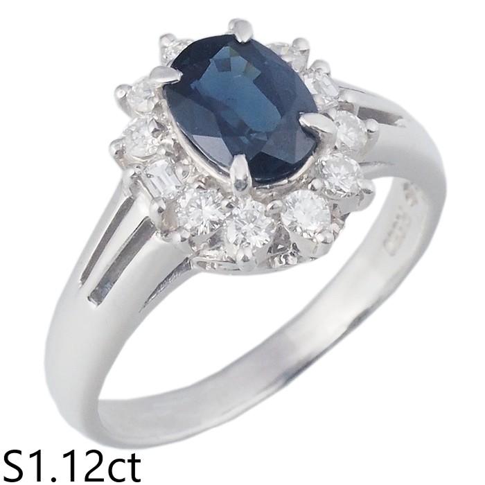 音羽屋□ ジュエリーマキ JEWELRY MAKI サファイア/1.12ct ダイヤ/0.25