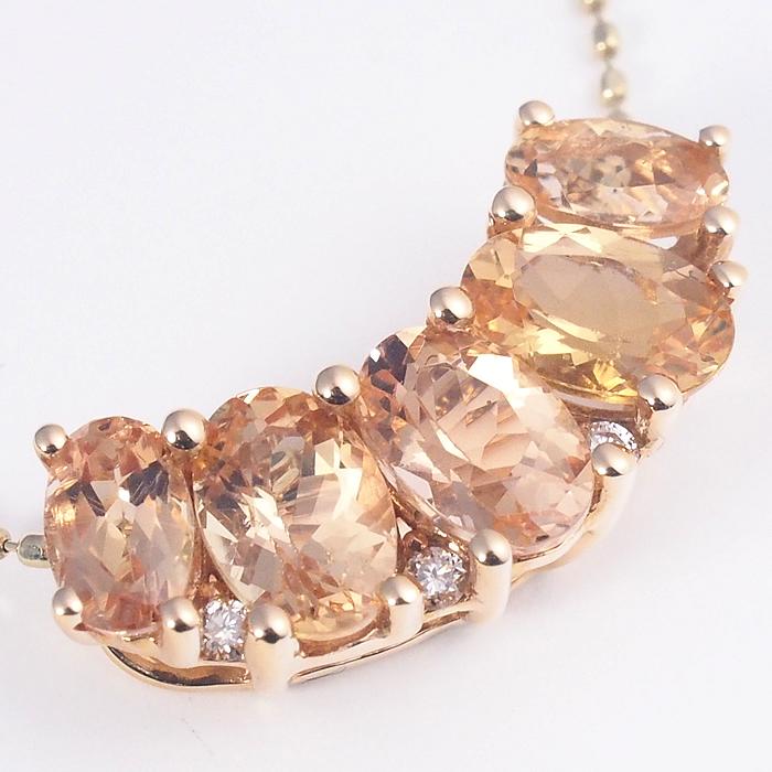 音羽屋■ インペリアルトパーズ/1.90ct ダイヤ/0.04ct K18YG デザイン ネックレス ソーティング付き 仕上済【中古】_2