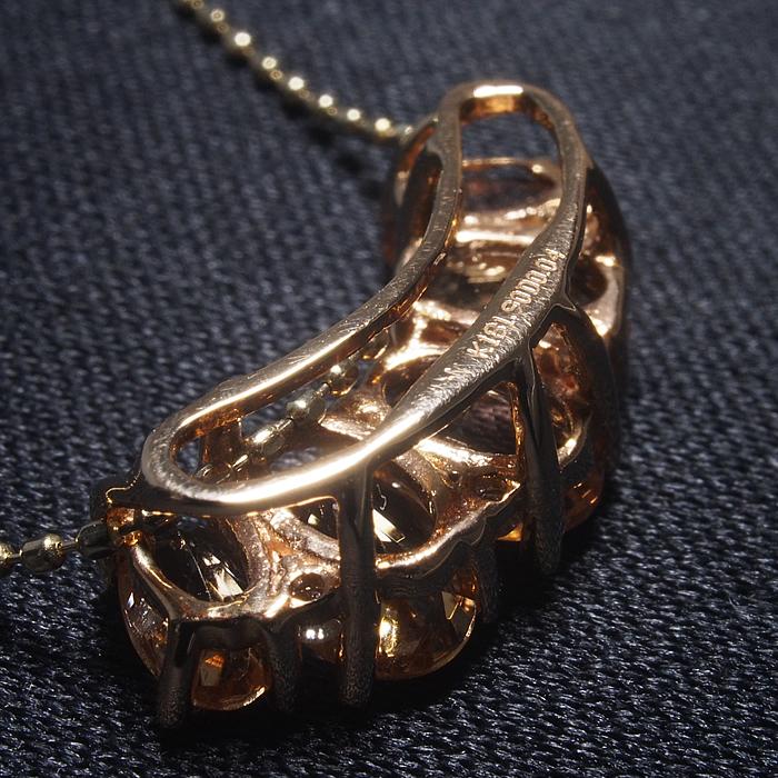 音羽屋■ インペリアルトパーズ/1.90ct ダイヤ/0.04ct K18YG デザイン ネックレス ソーティング付き 仕上済【中古】_5