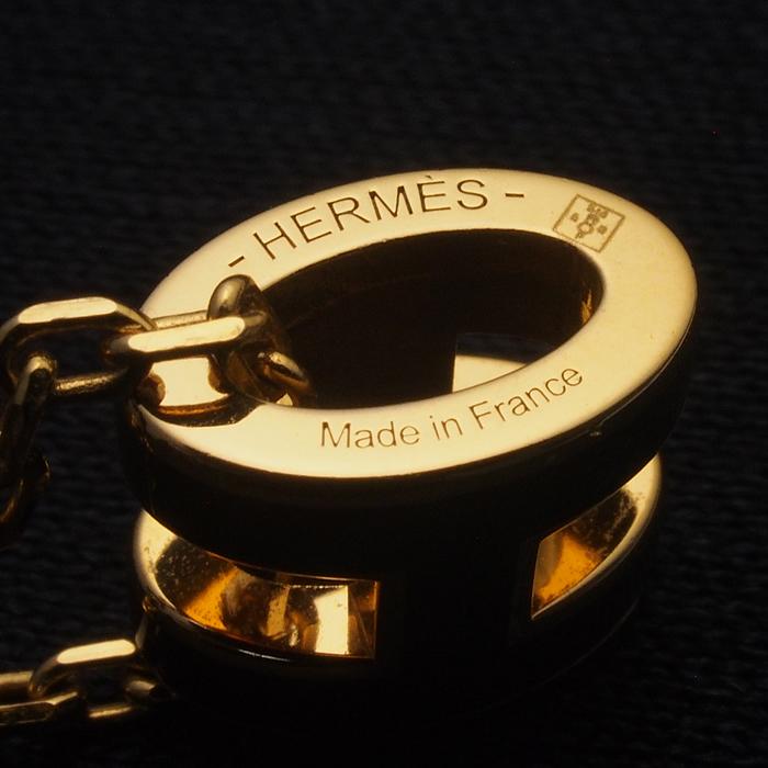 【値下】【美品】エルメスポップアッシュネックレス03チェーンブラックゴールド HERMES（エルメス） ネックレス ポップアッシュ ミニ ロカバール Pop H