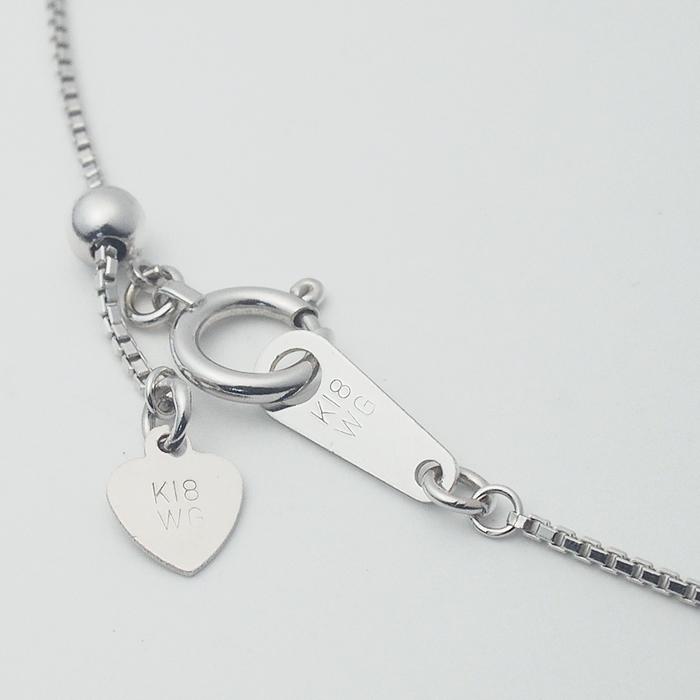 音羽屋□ サファイア/0.93ct ダイヤ/0.06ct K18WG デザイン ネックレス