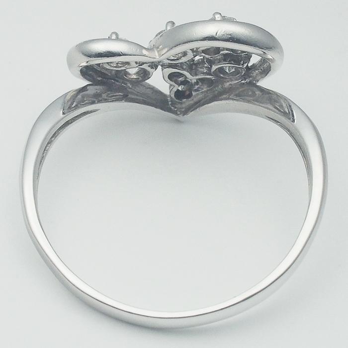 音羽屋□ ダイヤモンド/0.50ct K18WG ハート デザイン リング 16.5号 