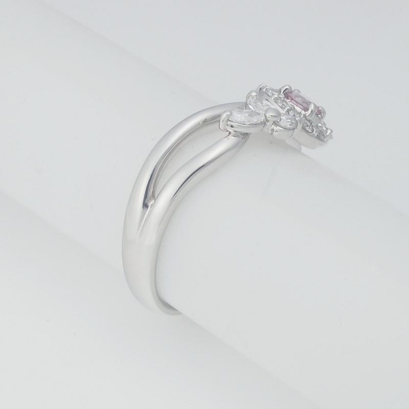 音羽屋□ ピンクダイヤモンド/0.138ct ダイヤ/0.46ct Pt900 デザイン 