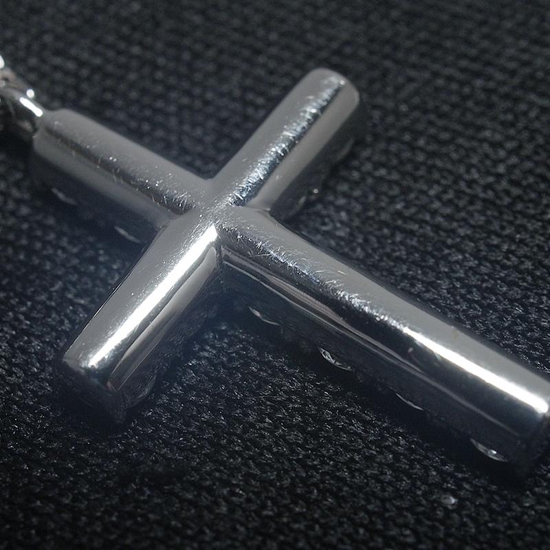 音羽屋□ ダイヤモンド/1.00ct K18WG リバーシブル クロス デザイン