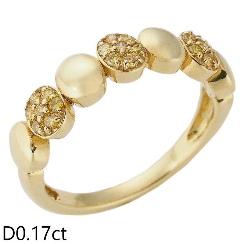 音羽屋□ ダイヤモンド/0.17ct K18YG デザイン リング 12号 仕上済 