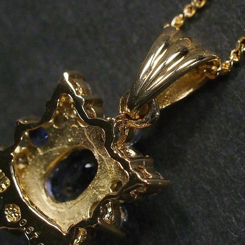 音羽屋■ サファイア/0.67ct ダイヤ/0.24ct K18YG デザイン ネックレス 仕上済【中古】_5